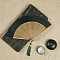 Chinese Style Wood Folding Fan with Tassel, for Party Wedding Dancing Decoration, Dark Slate Gray, 210mm