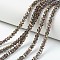 Electroplate Transparent Glass Beads Strands, Half Rose Gold Plated, Faceted, Rondelle, Coffee, 6x5mm, Hole: 1mm, about 85~88pcs/strand, 16.1~16.5 inch(41~42cm)