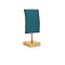 Velvet & Metal Single Necklace Display Riser Stands, L-Shaped, Golden, Teal, 4.5x4.5x12cm