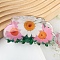 PVC Claw Hair Clips, Flower, White, 83x45mm