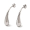 Non-Tarnish 304 Stainless Steel Stud Earrings, Teardrop, Stainless Steel Color, 29.5x7.5mm