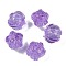 Handmade Gold Foil Lampwork Glass Beads, Flower, Purple, 17x19.5x19.5mm, Hole: 2mm