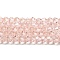 Transparent Electroplate Glass Beads Strands, Pearl Luster Plated, Faceted, Bicone, Misty Rose, 3.5~3.8mm, about 113~115pcs/strand, 36~36.5cm