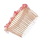 Other Quartz Gravel Hair Clip, with Metal Hair Combs, 75x40mm