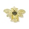 Rack Plating Alloy Glass Pendants, with Rhinestone, Bees, Golden, 26x36.5x7mm, Hole: 1.6mm