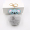 Cute Koala Keychain for Women, Imitation Rabbit Fur Car Charm Bag Pendant, Gainsboro, 13x10cm