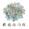 Electroplate Transparent Colours Rainbow Glass Seed Beads, Donut, Pale Turquoise, 6.5x3mm, Hole: 1.2mm, about 2500pcs/pound