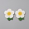 Crochet Flower Appliques, Computerized Embroidery Cloth Patches, Costume Accessories, Sewing Craft Decoration, White, 47x40x2.5mm