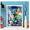 DIY Diamond Painting Stickers Kits For Kids, including Resin Rhinestone, Diamond Sticky Pen, Tray Plate, Glue Clay, Dinosaur, 400x300x0.2mm, Resin Rhinestone: 2.5x1mm, 20 color, 1bag/color, 20bags