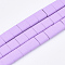 Spray Painted Non-magnetic Synthetic Hematite Beads, 2-Hole, For Tile Elastic Bracelets Making, Square, Violet, 5x5x2mm, Hole: 0.5mm, about 75pcs/strand, 15.7 inch