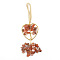 Heart with Tree of Life Metal & Natural Carnelian Chip Pendant Decorations, Braided Thread Tassel Hanging Ornaments, 160mm