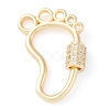 Rack Plating Brass Micro Pave Cubic Zirconia keychain Clasps KK-K374-03F-G-1