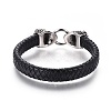 Braided Leather Cord Bracelets BJEW-F399-F-4