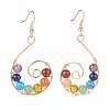 Natural & Synthetic Mixed Gemstone Braided Vortex Dangle Earrings EJEW-JE04933-2