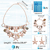   1 Set Iron Starfish & Natural Shell & Plastic Pearl Charm Bracelet & Dangle Earrings & Bib Necklaces Set SJEW-PH0001-15-2