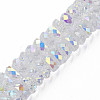 Electroplate Transparent Glass Beads Strands X-EGLA-N002-37-C01-1