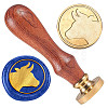 Golden Plated Brass Sealing Wax Stamp Head AJEW-WH0208-947-1