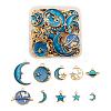 80Pcs 10 Style Celestial Alloy Enamel Pendants ENAM-LS0001-30-2