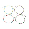 4Pcs 4 Colors Adjustable Glass Seed Beads Braided Bracelet Sets BJEW-JB10803-1