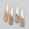 Opaque Resin & Walnut Wood Pendants RESI-S389-039A-C04-1