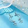 Hollow Star and Moon 304 Stainless Steel Dangle Earrings EJEW-JE05311-02-3