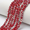 Electroplate Opaque Solid Color Glass Beads Strands EGLA-A034-P2mm-K02-1