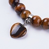 Natural Tiger Eye Stretch Bracelets BJEW-F308-34E-2