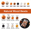 Craftdady 140Pcs Halloween Theme Painted Natural Wood Beads WOOD-CD0001-19-3