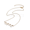 Natural Shell Word Love Pendant Necklace with Golden Brass Cable Chains for Mother's Day NJEW-JN04151-03-4