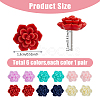 FIBLOOM 6 Pairs 6 Colors 3D Flower Polymer Clay Stud Earrings with 304 Stainless Steel Pins EJEW-FI0003-13-2