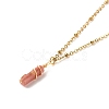 Wire Wrapped Natural Plum Blossom Jade Column Pendant Necklace for Women NJEW-JN03751-1