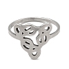 201 Stainless Steel Triangle with Infinity Finger Ring for Women RJEW-G278-32P-2