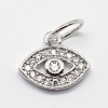 CZ Brass Micro Pave Cubic Zirconia Evil Eye Charms ZIRC-L018-10-2