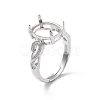 Rhodium Plated 925 Sterling Silver Cubic Zirconia Adjustable Ring Components STER-C011-15P-1