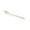Brass Micro Pave Clear Cubic Zirconia Hair Bobby Pin Findings KK-S356-649-NF-3