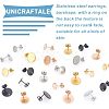 Unicraftale 48Pcs 12 Style Ion Plating(IP) 304 Stainless Steel Stud Earring Findings STAS-UN0039-36-5