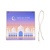 Eid Theme Density Board Wooden Wall Ornament Doorplate Pendants HJEW-C004-01E-3