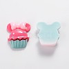 Scrapbook Embellishments Flatback Cute Cupcake with Bows Plastic Resin Cabochons Y-CRES-Q155-M-2