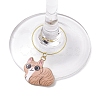 12pcs Cat Alloy Pendants Wine Glass Charms Sets AJEW-JO00251-4