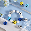 GOMAKERER 10Pcs 5 Colors Football Food Grade Eco-Friendly Silicone Beads SIL-GO0001-19-4
