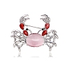 Crab Alloy Rhinestone Brooches PW-WGF2421-01-1