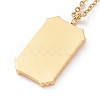 Ion Plating(IP) 304 Stainless Steel Rectangle with Sun Pendant Necklace for Women NJEW-E014-12G-4