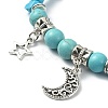Synthetic Turquoise Chips Stretch Bracelet BJEW-JB09598-03-2