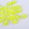 Transparent Acrylic Flower Horizontal Hole Letter Beads TACR-Q101-02E-1