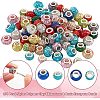 Nbeads 100Pcs 2 Style Polymer Clay Rhinestone & Resin European Large Hole Beads with Silver Color Plated Brass Cores FPDL-NB0001-04-4