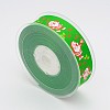 Christmas Santa Claus Printed Polyester Grosgrain Ribbons for Christmas Gift Packaging SRIB-M009-01-2
