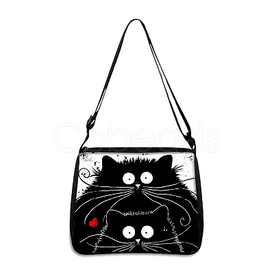 Cat Polyester Shoulder Bags PW-WG04021-06-1