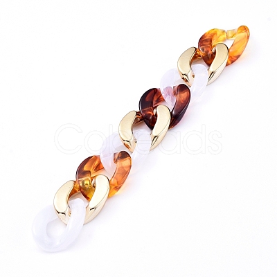 Imitation Gemstone Style Handmade Acrylic Curb Chains AJEW-JB00534-02-1