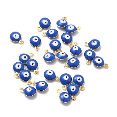 304 Stainless Steel Evil Eye Enamel Charms STAS-G302-03G-1