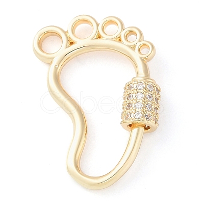 Rack Plating Brass Micro Pave Cubic Zirconia keychain Clasps KK-K374-03F-G-1